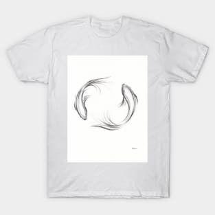 Seijaku - Tranquil Koi charcoal drawing T-Shirt